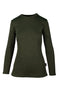 250 Women's Merino Long Sleeve Base Layer Comfort Zone - Dark Mel Green